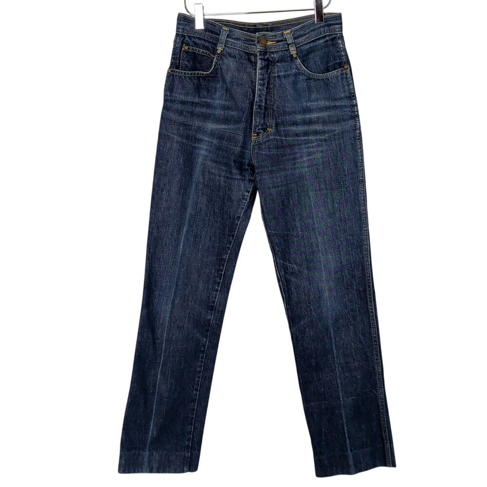 Vintage Diane Von Furstenberg DVF 70s 80s High Waist Jeans Denim Logo Spell Out - Picture 2 of 6